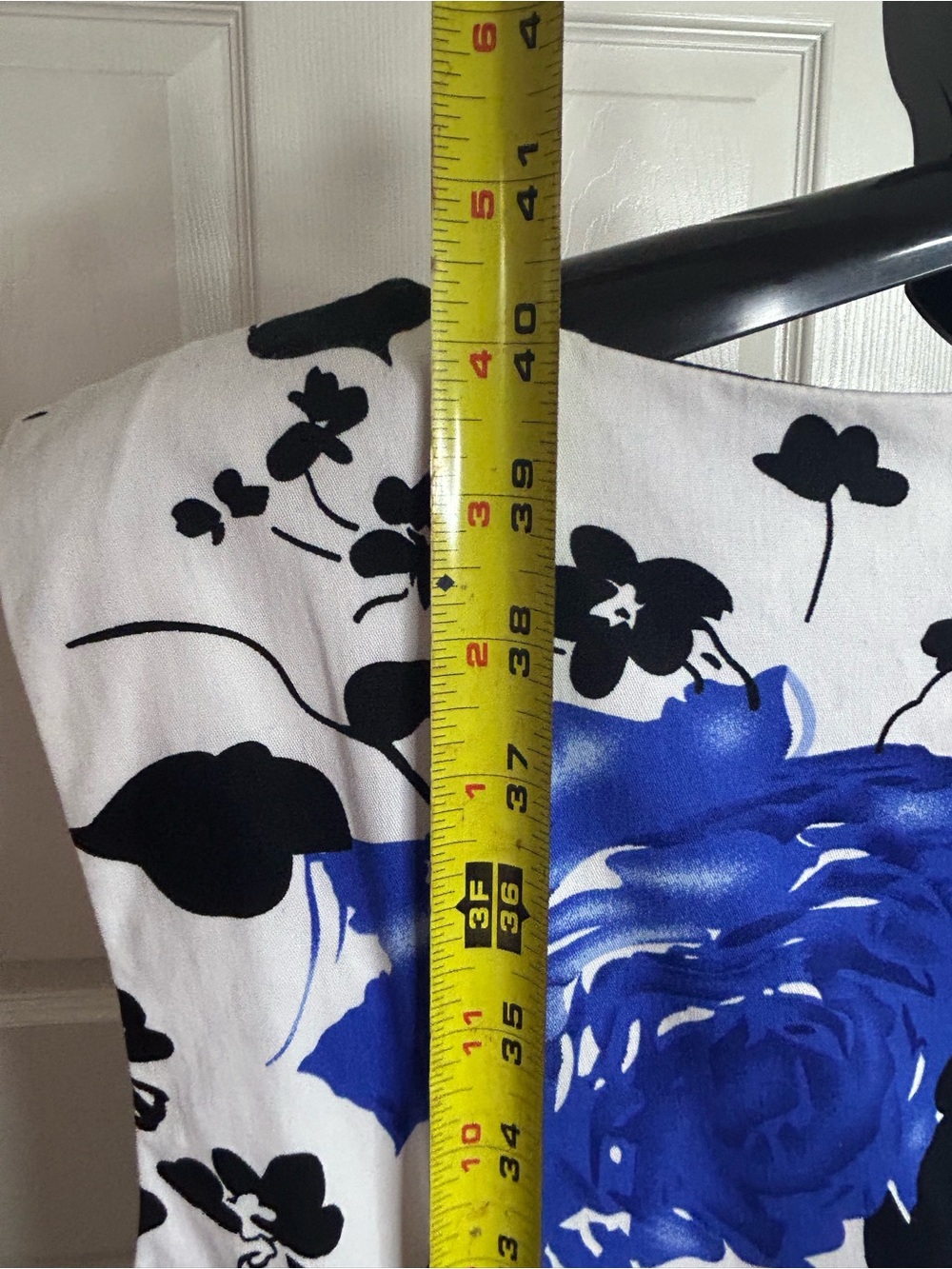 Grace Karin Blue, Black & White Floral Midi Dress A-line flowy - Picture 7 of 7